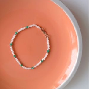 Crystal & Hematite with sterling silver handmade ankle bracelet